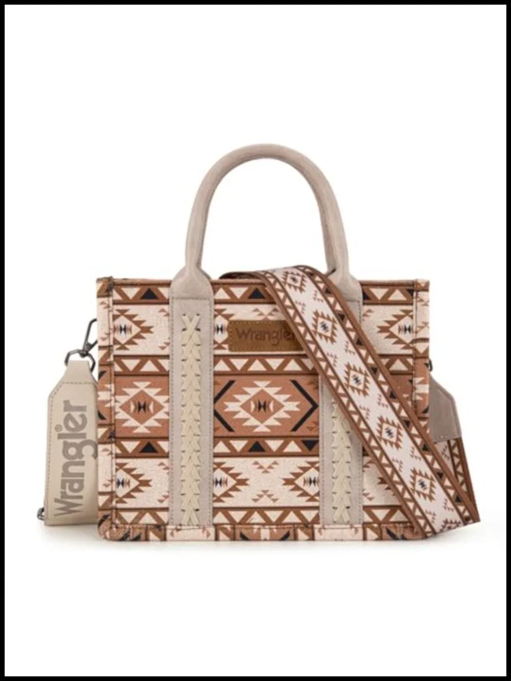 Aztec Print Tote Bag with Guitar Strap Shoulder Purse